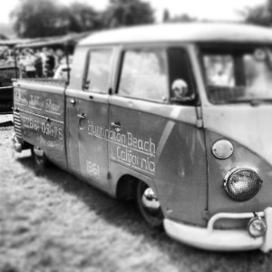 split screen crew cab twin cab panel van with signwriting