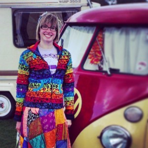 hippy red yellow split screen vw panel camper van