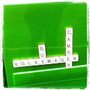 VW bus camper green t25 scrabble tiles
