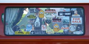 dubs in't dales bay window vw stickers red