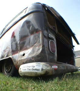 fire damage bay window vw skeg vegas red