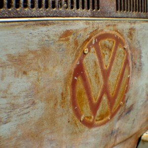 vw badge bay window ratty patina rust