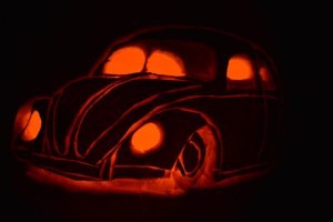 pumpkin vw beetle slammed halloween