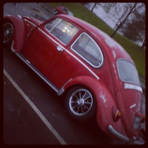 red vw beetle patina slammed