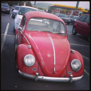 red vw beetle patina slammed