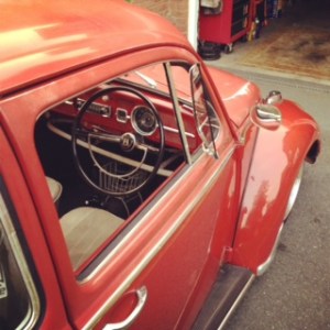 red patina ruby vw beetle interior steering wheel