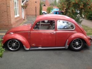 ruby red patina beetle vw slammed stance