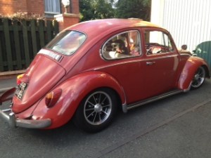 ruby red patina beetle vw slammed stance